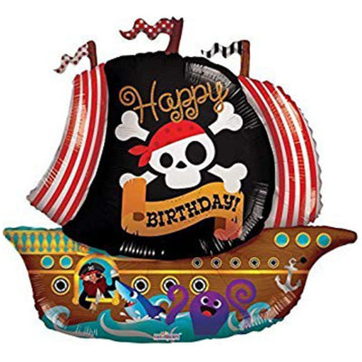 Foil balloon Happy Birthday Pirates Ship