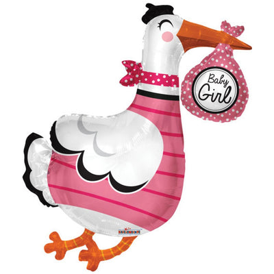 Foil Balloon 91cm It's a Girl Stork