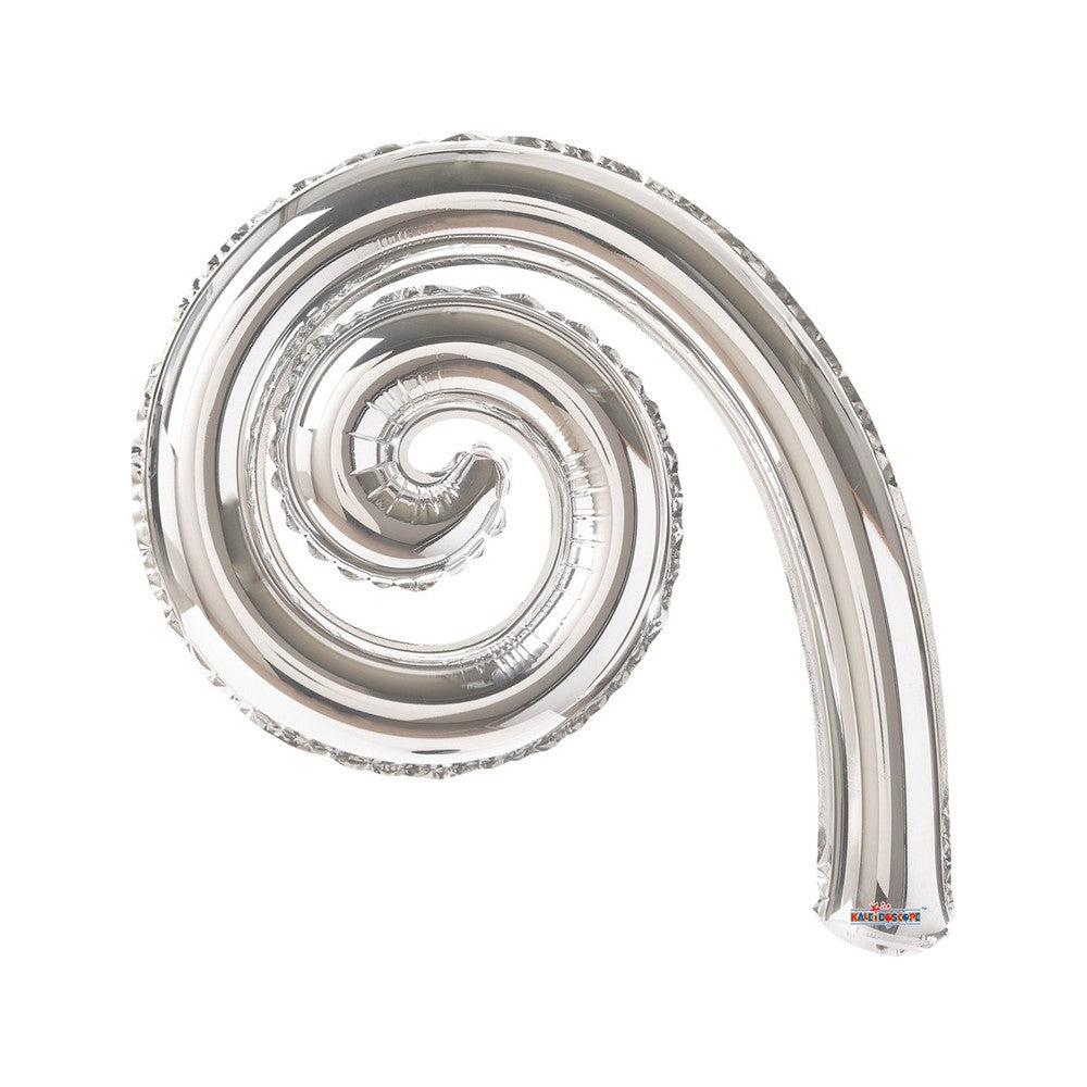 Foil Balloon 35cm Spiral Curly Silver 19801