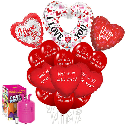 Marriage Proposal Balloons Package RO (with helium tank) - 2018132