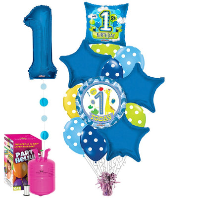 First Birthday Boy Balloon Pack + Helium Tank - 20181492