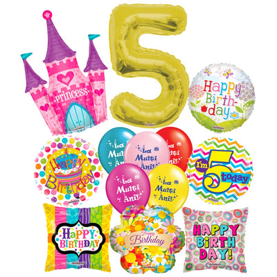 5th Birthday Girl Balloons Pack - 2018171