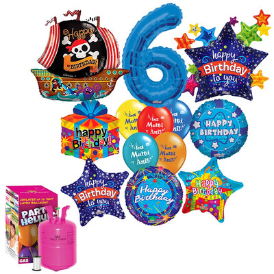 6-Year-Old Boy's Birthday Balloon Package (with Helium Tank) - 2020174