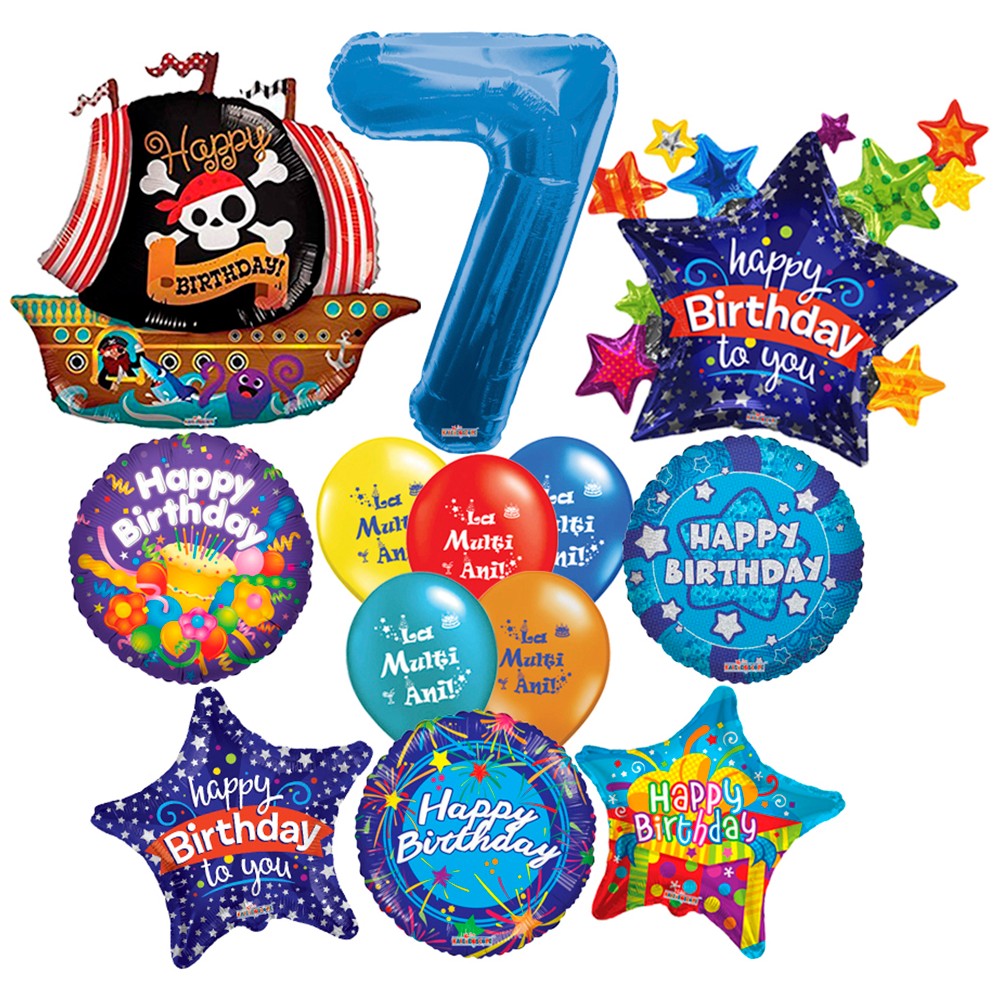 Anniversary Balloons Package 7 Years Boy - 2020179