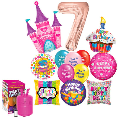 Anniversary Balloons Package 7 Years Girl (with Cylinder) - 2020180