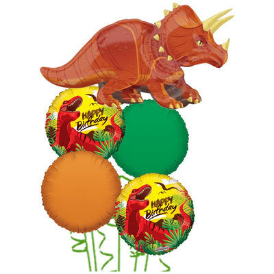 5-Foil Balloon Bouquet - Dinosaur Theme - Triceratops 2022133