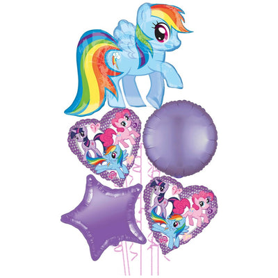 Foil Balloon Bouquet, Set of 5, My Little Pony Theme - Rainbow Dash 2022152