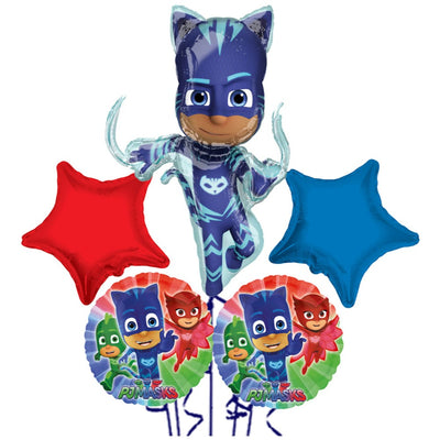 Foil Balloon Bouquet, 5 balloons, PJ Masks Theme - Catboy 2022182