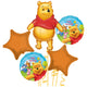 Foil Balloon Bouquet, 5 Balloons, Winnie the Pooh Theme