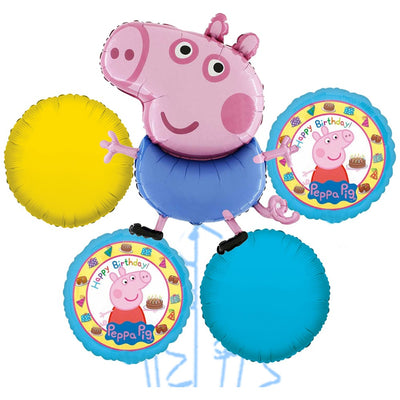 Foil Balloon Bouquet, Peppa Pig - George Theme, 5 balloons 2022234