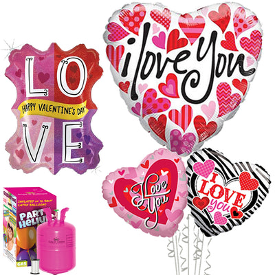 Pachet Baloane Valentine's Day (cu butelie mica)