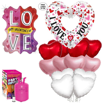 Pachet Baloane Valentine's Day (cu butelie mare) - 2022343