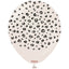30cm Safari Leopard Latex Balloons - White Sand (Print: Black)