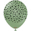 Balloons latex 30cm Safari Leopard - Eucalyptus (Print: Black)