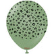 Baloane latex 30cm Safari Leopard - Eucalyptus (Print: Black)