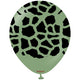 Baloane latex 30cm Safari Giraffe - Eucalyptus (Print: Black)