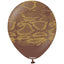 Latex Balloons 30cm Safari Snake N - Chocolate Brown (Print: Gold)