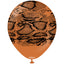 30cm Latex Balloons Safari Snake N - Caramel Brown (Print: Black)