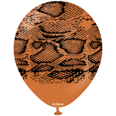 Baloane latex 30cm Safari Snake N - Caramel Brown (Print: Black)