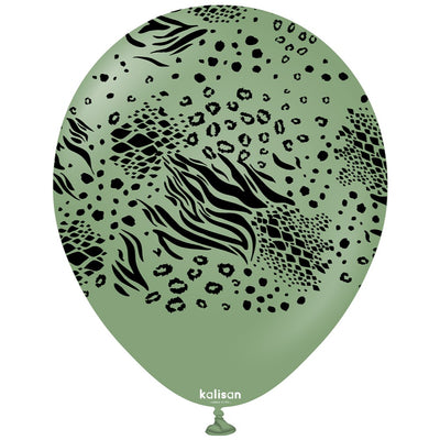 Latex Balloons 30cm Safari Mutant - Eucalyptus Print Colour: Black