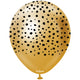 Baloane latex 30cm Safari Cheetah - Mirror Gold (Print: Black)
