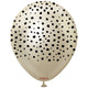 Baloane latex 30cm Safari Cheetah - Mirror White Gold (Print: Black)