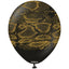 30cm Latex Balloons Safari Snake N - Black (Print - Gold)