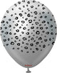 Baloane latex 30cm Safari Leopard - Mirror Silver (Print: Black)