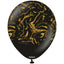 30cm Space Nebula Latex Balloons - Black (Print: Gold)