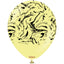 30cm Space Nebula Latex Balloons - Macaron Yellow (Print: Black)