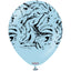 30cm Space Nebula Latex Balloons - Macaron Blue (Print: Black)