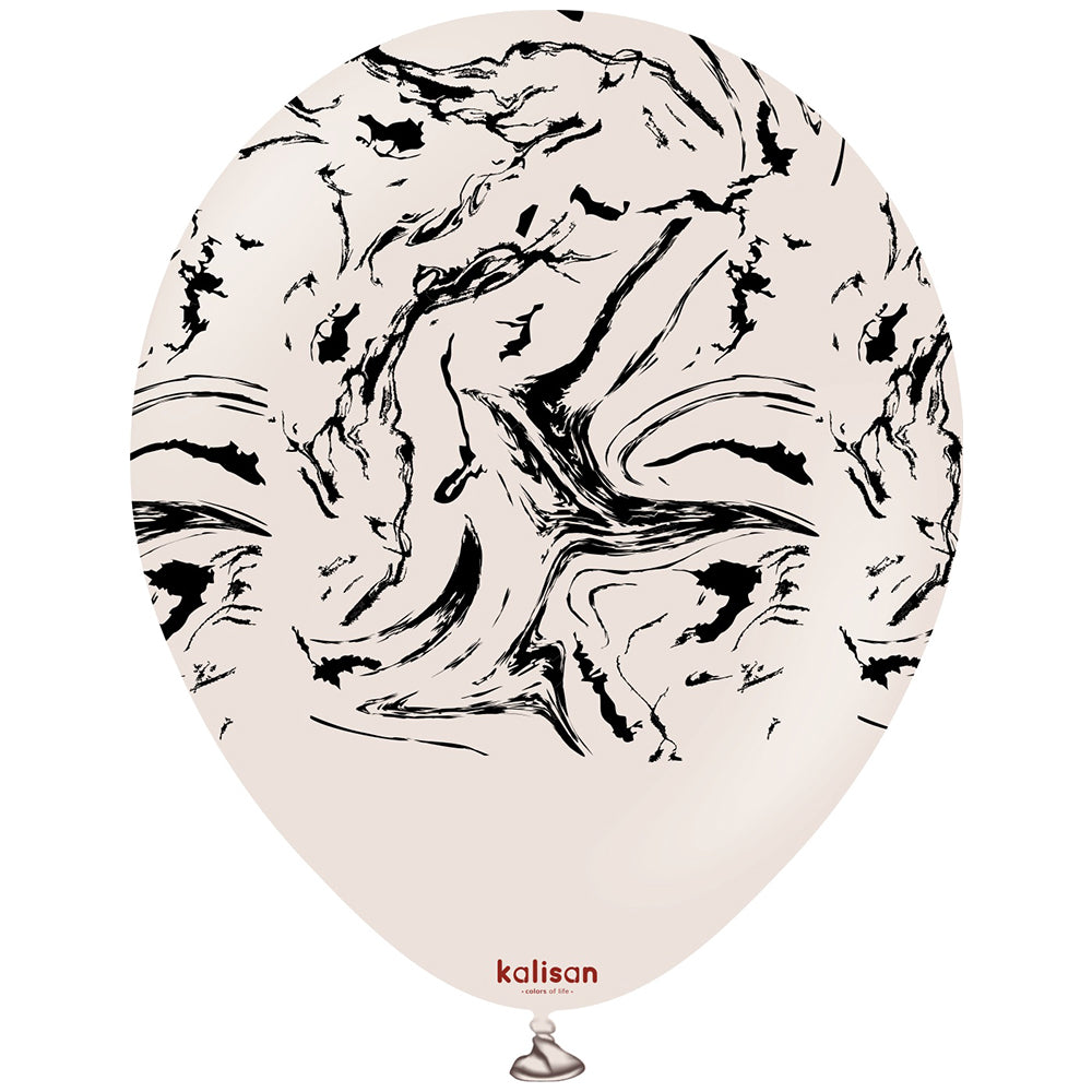 30cm Space Nebula latex balloons - White Sand (Print: Black)