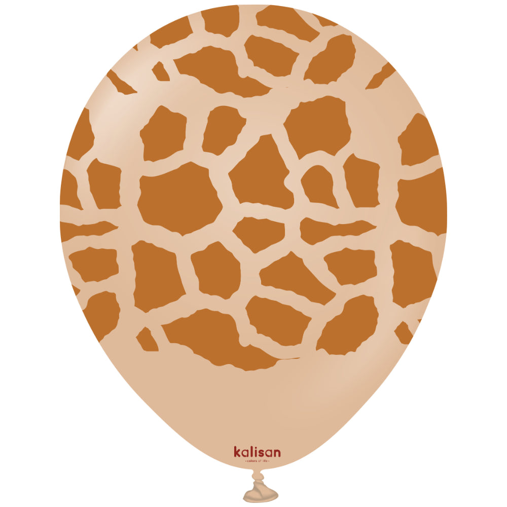 Baloane latex 30cm Safari Giraffe - Desert Sand (Print: Caramel)