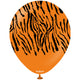 Latex Balloons 30cm Safari Tiger N - Orange (Print: Black)