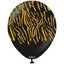 Latex Balloons 30cm Safari Tiger N - Black (Print: Gold)