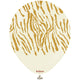 Balloons latex 30cm Safari Tiger N - White Sand (Print: Gold)