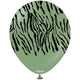 Latex Balloons 30cm Safari Tiger N - Eucalyptus (Print: Black)