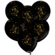 SET 25 Baloane latex 30cm Negre print Splatter Gold