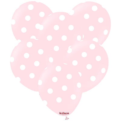 SET 25 Baloane latex 30cm Light Pink cu buline albe
