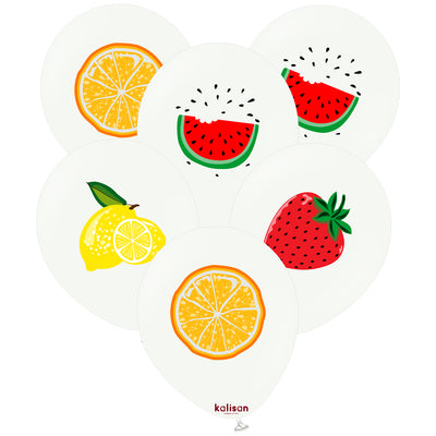 SET 25 Latex balloons 30cm Fruit print