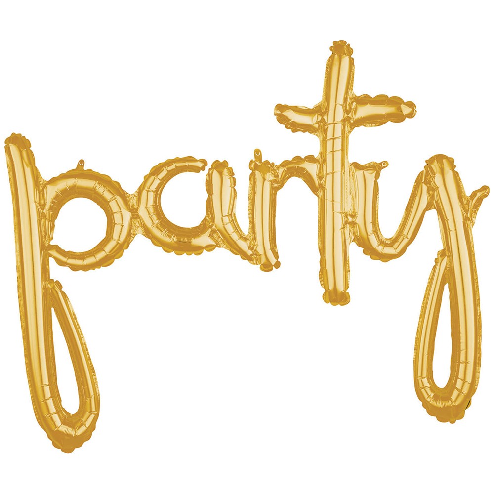 Foil Balloon Script Party Gold AMS 3669811