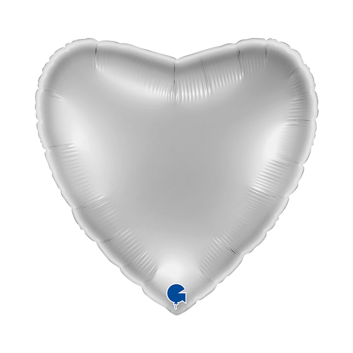 Silver Heart Foil Balloon 56cm