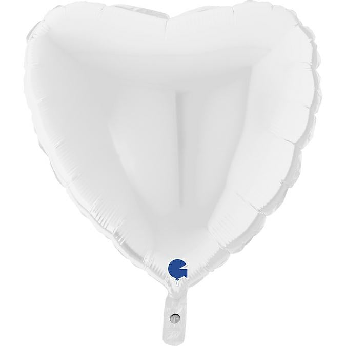 White Heart Foil Balloon 56cm