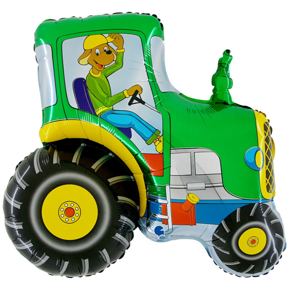 Balon Folie Figurina Tractoras Verde 76 cm GRABO
