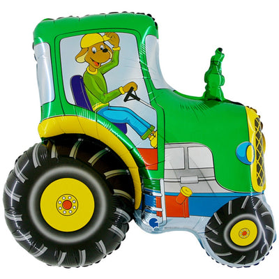 Balon Folie Figurina Tractoras Verde 76 cm GRABO