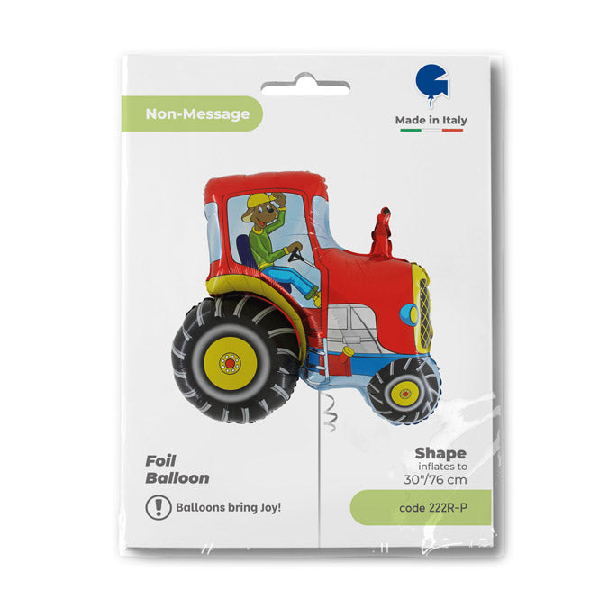Balon Folie Figurina Tractoras Rosu 76 cm GRABO