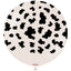 Jumbo Latex Balloon 60cm Safari Cow - White Sand (Print: Black)