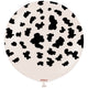 Jumbo Latex Balloon 60cm Safari Cow - White Sand (Print: Black)