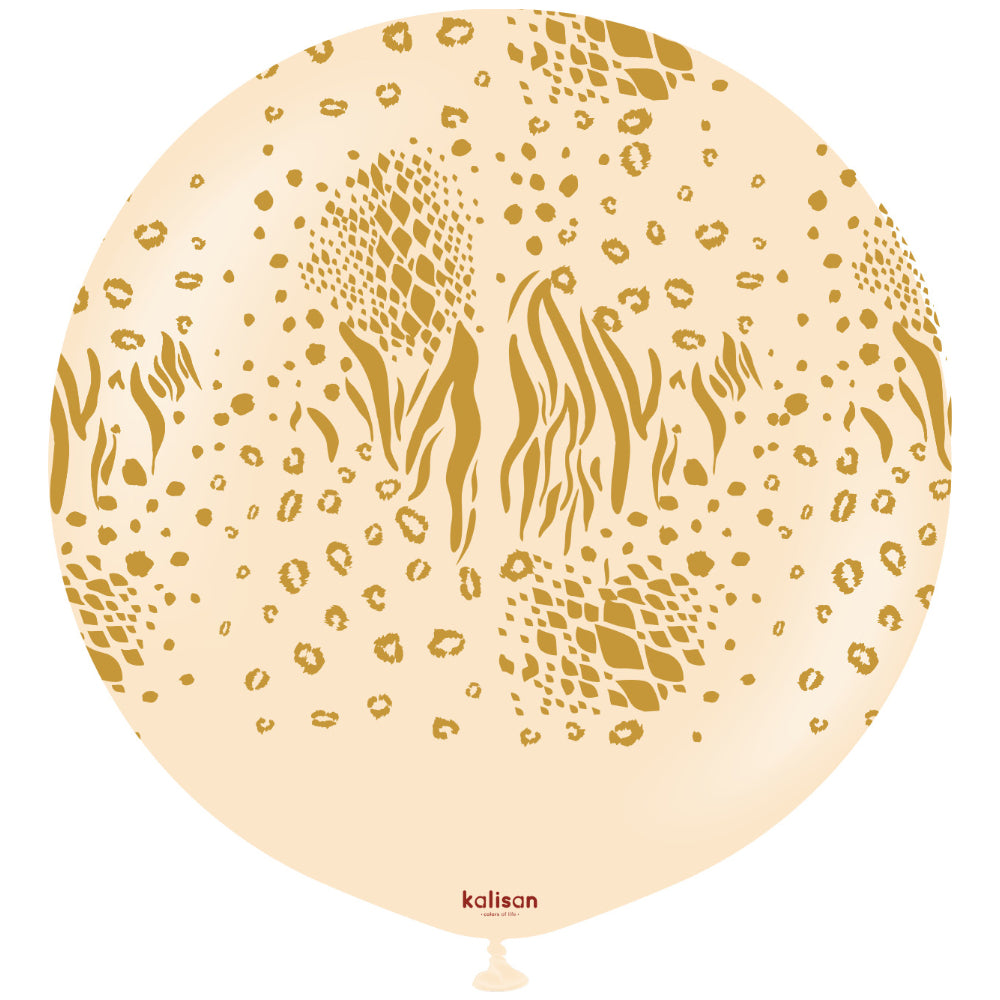 Jumbo latex balloon 60cm Safari Mutant - Blush Print - Gold