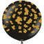Jumbo latex balloon 60cm Safari Cow - Black (Print - Gold)